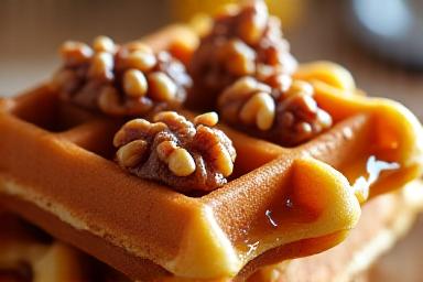 Süße Waffeln mit Honig